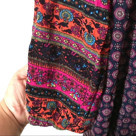 Entro boho multicolor print dress tunic small - Picture 7 of 9